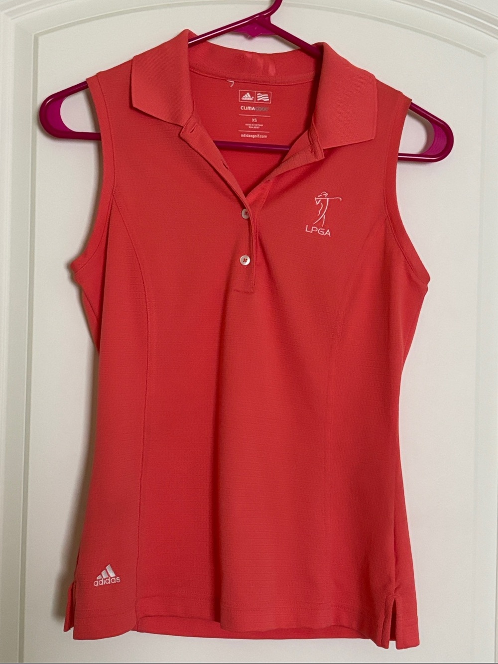 adidas Coral LPGA Sleeveless Polo Tank